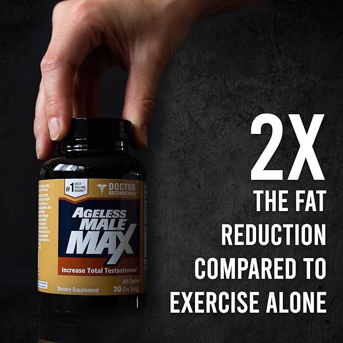 Max Total Testosterone Booster for Men (180 Caplets, 3-Pack)