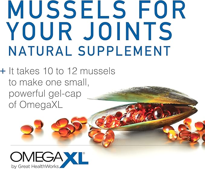 OmegaXL Joint Support Supplement - Natural Muscle Support, Green Lipped Mussel Oil, Soft Gel Pills, Drug-Free, 300 Count