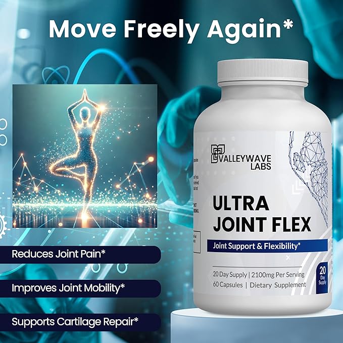 Ultra Joint Flex Glucosamine Chondroitin Capsules - Joint Support Supplement for Men and Women, Dietary Supplement for Joints, Bones, Back, Knees, Hands (60 Capsules)