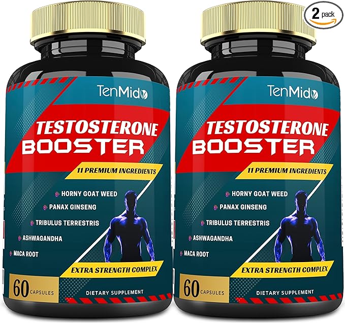 2 Packs of 60caps Testosterone Supplements Booster for Men - Natural Stamina, Endurance & Strength Supplement - Muscle Building Growth, Increasing Performance, Energy