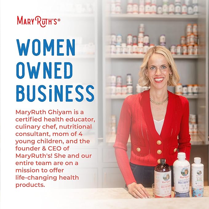 MaryRuth's Multivitamin for Women Men & Kids | Sugar Free | Vegan | Vitamin A, C, D, E, B12, Zinc | Daily vitamins for Kids, Mens, Womens Multivitamin | Energy & Beauty Booster Multimineral | 32 Fl Oz