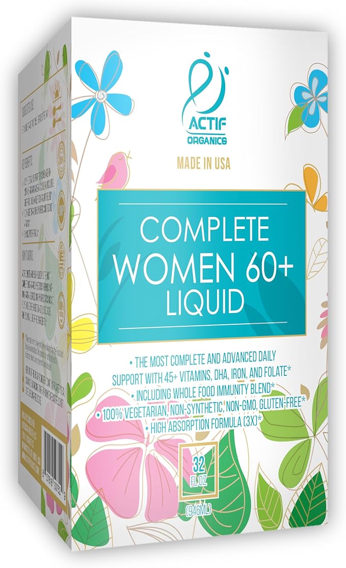 ACTIF Liquid Daily Multivitamin for Women Age 60+ with 45+ Advanced Factors – Non GMO, Made in USA, 32oz, Expiration Date: 10/2026