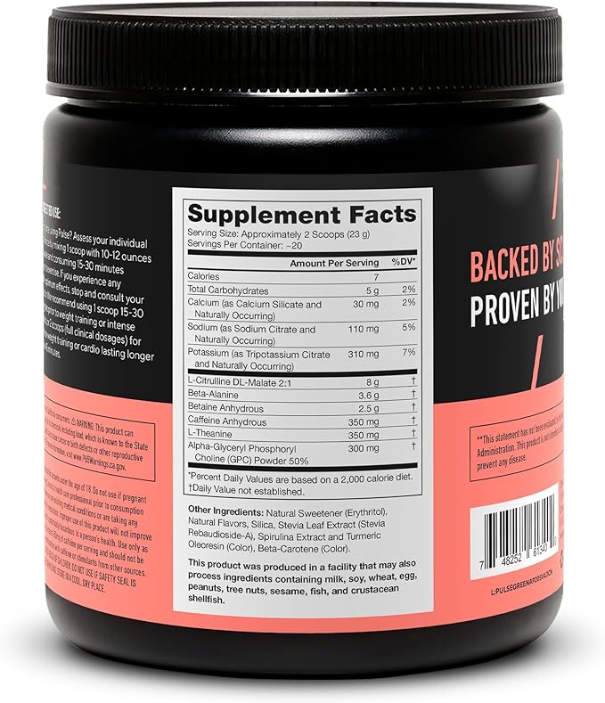 LEGION- All Natural Nitric Oxide Preworkout Drink to Boost Energy, Creatine Free, Naturally Sweetened, Beta Alanine, Citrulline, Alpha GPC (Green Apple)