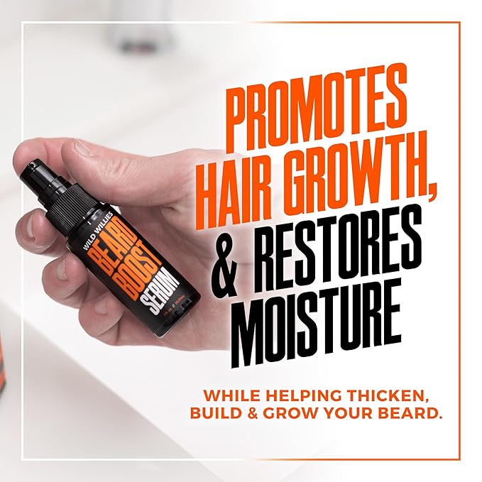 Wild Willies Beard Growth Serum - Natural Enhancer with Biotin, Caffeine & Essential Oils for Fuller, Thicker Facial Hair - Nourishing Daily Grooming