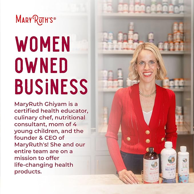 MaryRuth Organics Multivitamin for Women Men & Kids No Added Sugar | Morning Raspberry | Liquid Vitamins for Adults & Kids | Mens | Womens Multivitamin | Energy & Beauty Booster | 16-1 Fl Oz Bottles