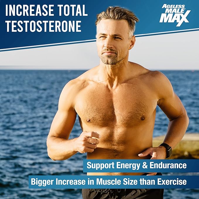 Max Total Testosterone Booster for Men (180 Caplets, 3-Pack)