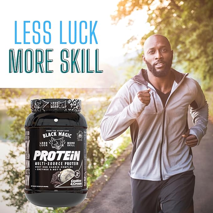 Worldwide Nutrition Bundle: Black Magic Multi-Source Casein Protein Powder-Whey, Egg Albumin Enzymes, Micellar Casein & MCTs-Muscle Mass Gaining-Bodybuilding-Cookies and Cream 2 LB & Keychain