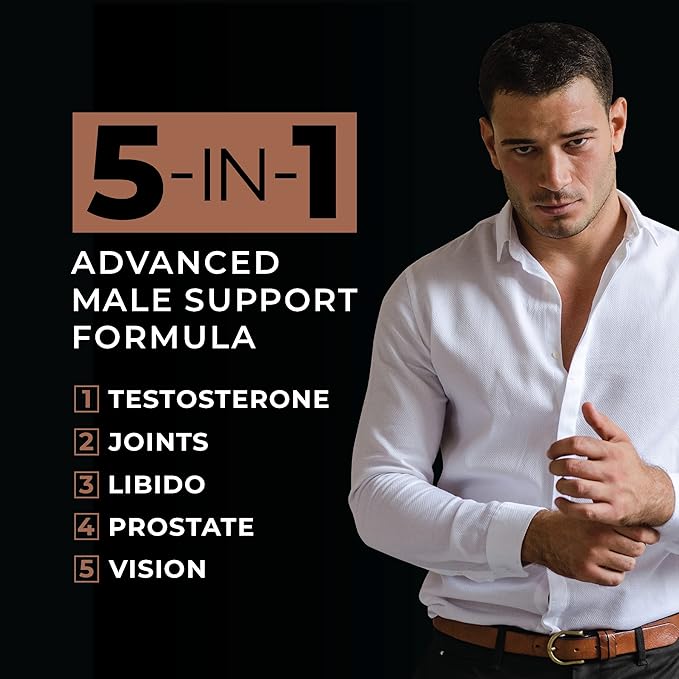 Metis Nutrition JXT5 Joint Health - 5-in-1 Men's Health Supplement to Libido, Prostate, and Vision - Test Boost, Joint Support, and Improve Energy (90 Capsules)