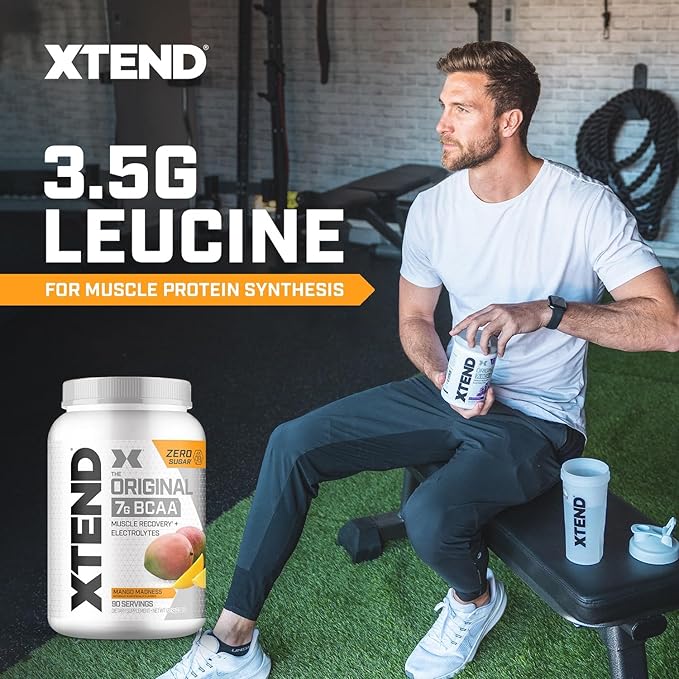 XTEND Original BCAA Powder Mango Madness | Sugar Free Post Workout Muscle Recovery Drink with Amino Acids | 7g BCAAs for Men & Women | 90 Servings