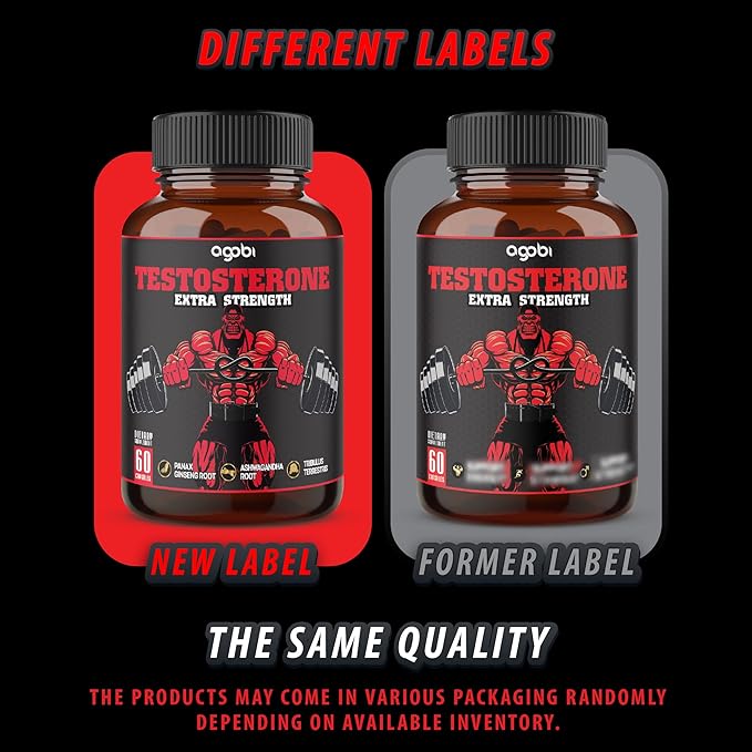 agobi Herbal Test Support for Male Supplement - Support Efficiency, Speed, Strength, Flexibility - Body Booster - 2 Packs 60caps - 2 Month Supply