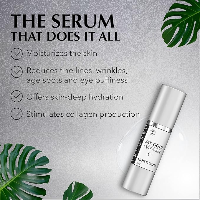 24K Gold + Vitamin C Face Moisturizer, Multi-Vitamin Skin Care Treatment with Orange Extract, Advanced Vitamin C Serum For Lifting and Firming, Face Serum for Skin Repair, 30 ml