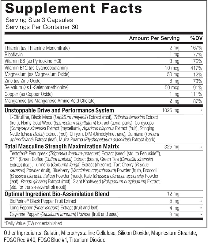FORCE FACTOR Test X180 Alpha Max Total Testosterone and Nitric Oxide Booster for Men with Fenugreek Seed and Tribulus to Increase Blood Flow and Improve Male Athletic Performance, 180 Capsules