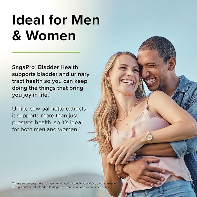 Terry Naturally SagaPro Bladder Health - 60 Capsules, Pack of 2 - Supports Bladder Strength & Function for Men & Women - Non-GMO, Vegan, Gluten Free - 120 Total Servings