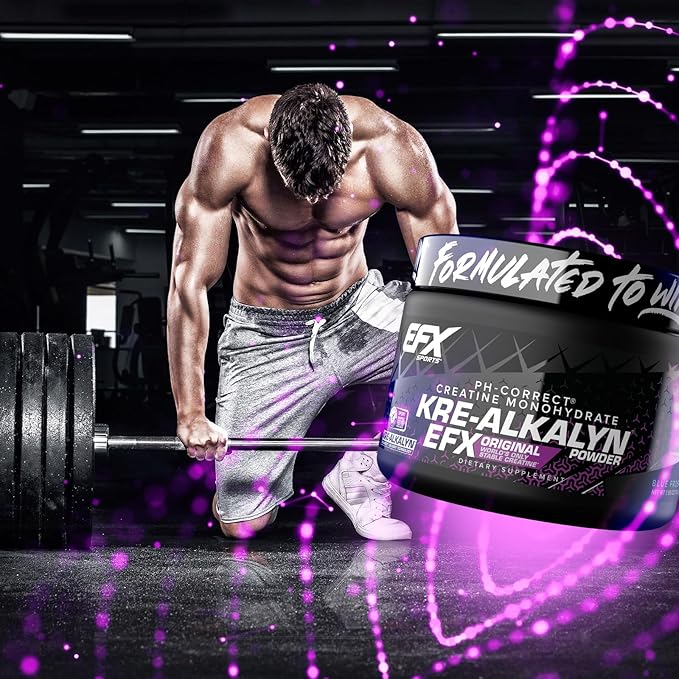 EFX Sports Kre-Alkalyn EFX Powder | pH Correct Creatine Monohydrate Powder Supplement | Strength, Muscle Growth & Performance | 55 Servings (Blue Frost)