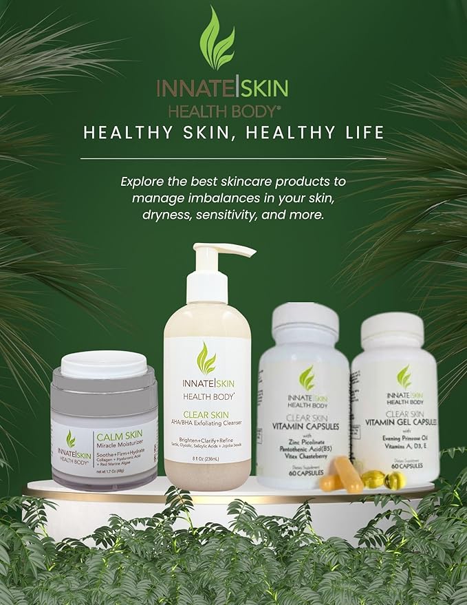 Clear Skin Acne Vitamin System | 20 Antioxidants, Botanicals, Minerals & Vitamins | 60 Count Pack of 2 by Innate Skin
