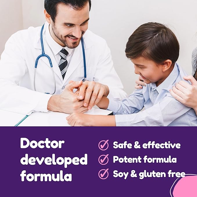 Dr. Klein's Keep Calm Kids Gummies L-Theanine & Chamomile Extract - Supports Focus, Attention, & Alertness of Kids Ages 5+ - Calming Chews Vitamins & Minerals for Kids - Black Currant Sugar-Free 30ct