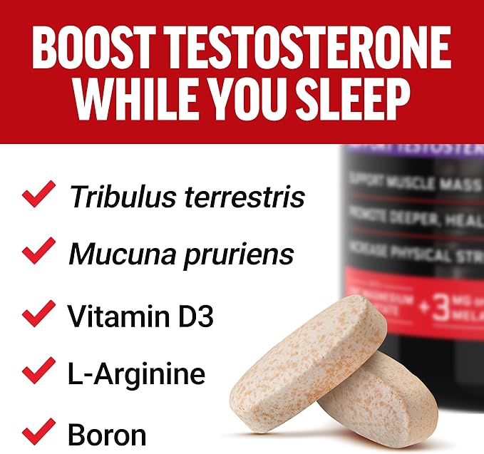 Force Factor Test X180 PM Testosterone Booster for Men, Overnight Testosterone Supplement to Build Muscle, Increase Strength, and Promote Deeper, Healthier Sleep and Recovery, 120 Tablets
