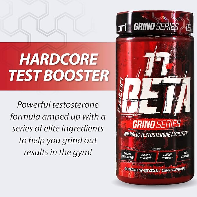 iSatori 17-Beta Anabolic Testosterone Booster, for Muscle Growth, Strength & Stamina, Test Boost Amplifier & Estrogen Blocker for Men with DHEA, Fenugreek Seed Extract, Red Panax Ginseng, 90 Capsules