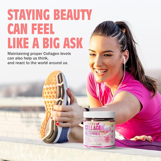 Collagen Peptide Gummies for Women,120 Sugar-Free Hydrolyzed, Extra Strength 2500mg Protein Type I,II,III,V,X with 15000mcg Biotin and Vitamin A B6 B12 C D E for Hair Skin Nail