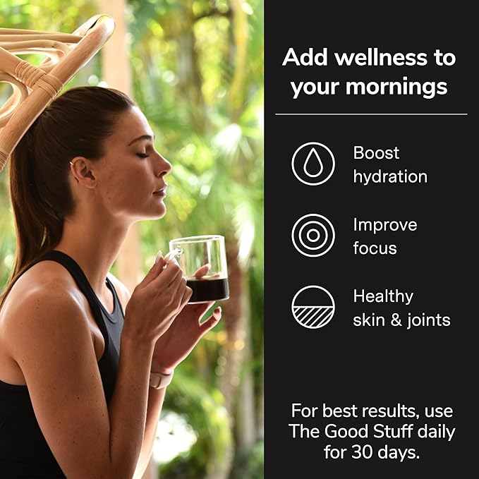 For Wellness The Good Stuff Performance Coffee Supplement- Non-Dairy Coffee Creamer Powder w/Collagen, MCT, L-Theanine & Cinnamon - Healthy Coffee Add-in for Energy & Focus
