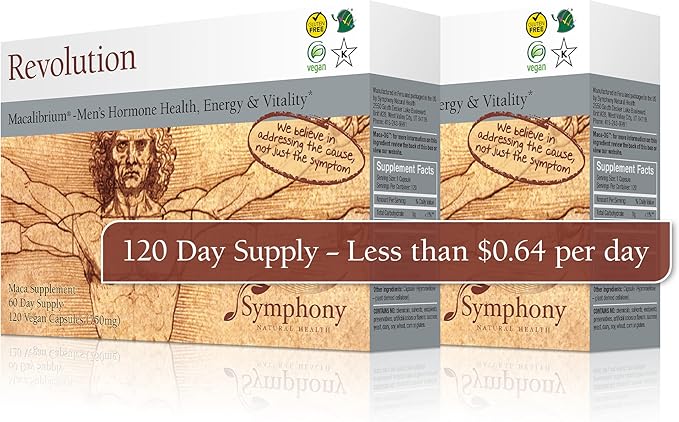 Revolution Macalibrium - Natural Concentrated Gelatinized Maca Supplement to Support Men's Hormone Health, Energy, Strength, Power, and Reproductive Health -240 Vegan Capsules (120 Day Supply)