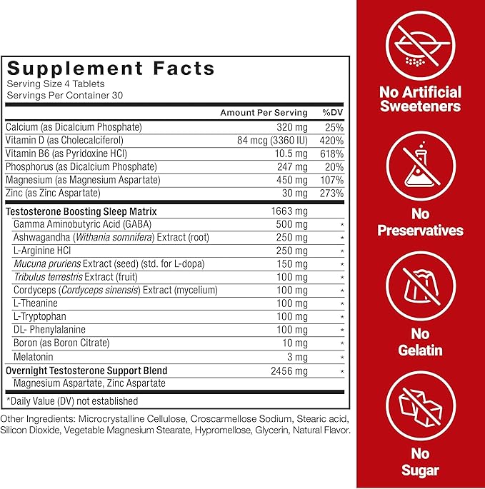 Force Factor Test X180 PM Testosterone Booster for Men, Overnight Testosterone Supplement to Build Muscle, Increase Strength, and Promote Deeper, Healthier Sleep and Recovery, 120 Tablets