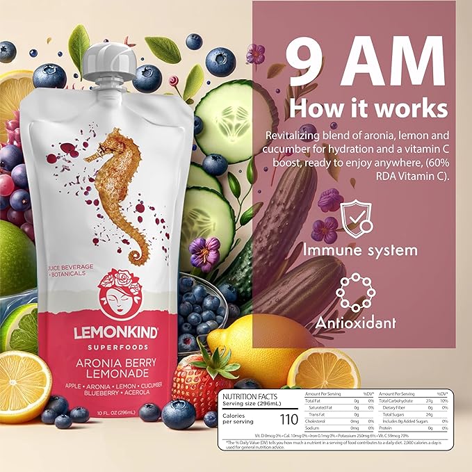 LEMONKIND 1-Day CORE Colon Juice Cleanse: Detox, Gut Health, Boost Energy, Reduce Bloating - Vegan, Gluten-Free, Pressed, Women-Owned, 8 juices