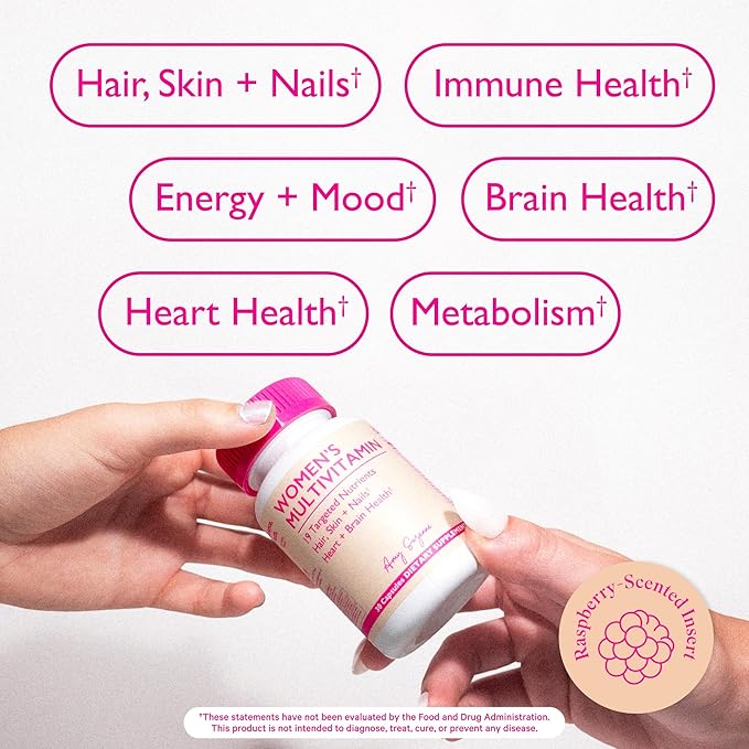 Women's Multivitamin - 19 Targeted Vitamins & Nutrients for Women - Supports Hair, Skin & Nails, Cognitive Health, Focus, & Heart Health - 1 Vegan Capsule Daily, 30 Day Supply