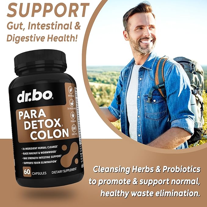 Colon Cleanse Pills Body Detox - Intestinal Guard Cleanser for Stomach - Natural Weight Flush Cleaner Supplement Complex, Women Men Kids, Herbal Wormwood Black Walnut Clove - Gut Loss Health Capsules
