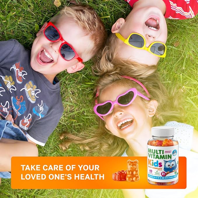 DR. MORITZ Kids Multivitamin Gummies 14 Essential Vitamins Daily Supplement for Ages 2+ Vitamin A C D E Vegetarian B6 B12 Zinc Biotin Gummy Multivitamins for Children- All Natural Chewable (60 Count)