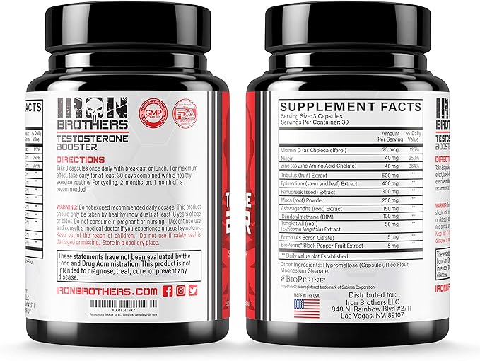 Testosterone Booster for Men - Estrogen Blocker - Supplement Natural Energy, Strength & Stamina - Lean Muscle Growth - Promotes Fat Loss - Increase Male Performance (3 Bottles)