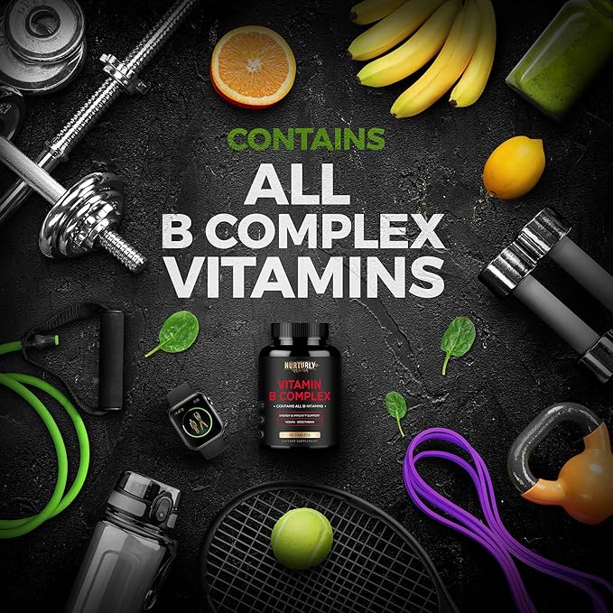 Vitamin B Complex - Contains All Essential B Vitamins - B1, B2, B3, B5, B6, B7, B9, B12 and Biotin - Super B Complex Vitamins for Energy, Immunity Support - 180 Tablets