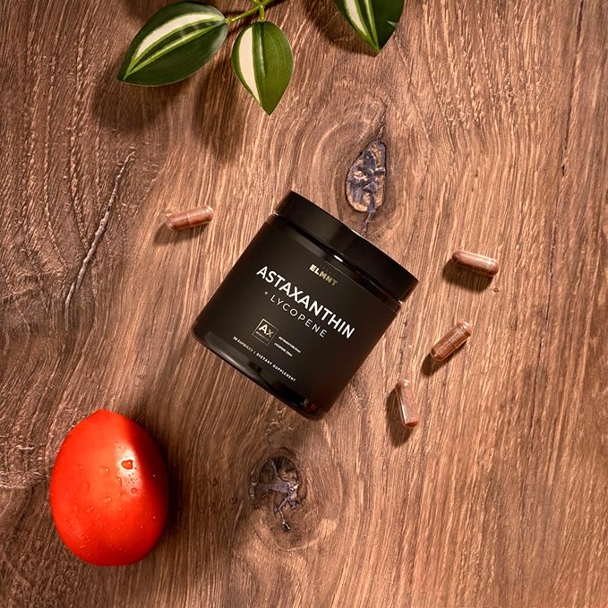 Astaxanthin 24mg + Lycopene 50mg Clinical Strength Carotenoids Skin Supplement w. 100% Natural Astaxanthin from MicroAlgae - Best Astaxanthin Supplements for Skin Health & Pigmentation - Astaxantina