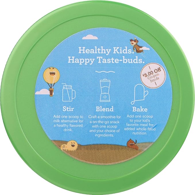Amazing Grass Kidz Superfood: Vegan Protein & Probiotics for Kids with Beet Root Powder & 1/2 Cup of Leafy Greens, Extreme Chocolate, 15 Servings