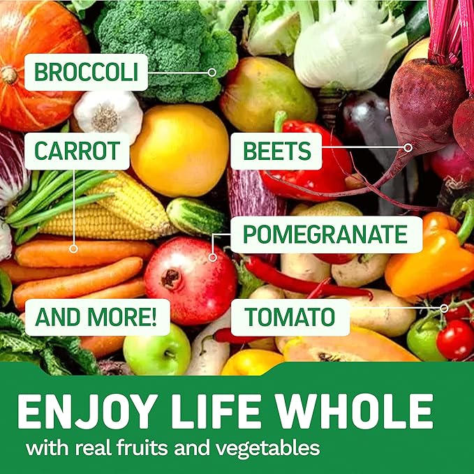 Whole Food Multivitamin for Adults | Multivitamins for Men & Women | Superfoods, Real Raw Veggies, Fruits, Vitamin E, A, B Complex | Vegan Non-GMO 120 Vegetarian Capsules