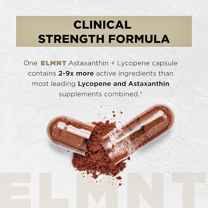 Astaxanthin 24mg + Lycopene 50mg Clinical Strength Carotenoids Skin Supplement w. 100% Natural Astaxanthin from MicroAlgae - Best Astaxanthin Supplements for Skin Health & Pigmentation - Astaxantina