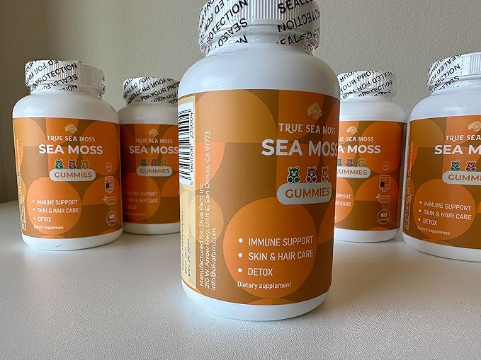 Natural Sea Moss Gummies – Contains Irish Sea Moss + Burdock Root + Bladderwrack – 60 Gummies for Stronger Immune, Healthier Skin & Hair, Detox – Great for Kids & Adults, Made in USA (5)