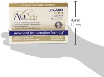AGELESS UltraMAX Gold Effervescent Powder, HGH Anti-Aging Supplement for Women, Help Women Rejuvenate Their Faces Return to Youthfulness, Mens Supplement, Valencia Orange Flavor 22 Packets
