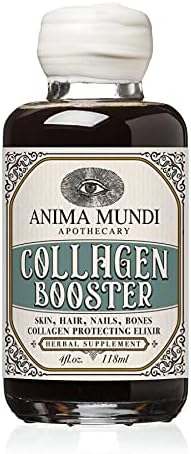 Anima Mundi Plant Based Collagen Booster Elixir - Vegan Beauty Supplement for Skin, Hair and Nails - Herbal Liquid with Fo Ti, Nettle & More - Anima Mundi Beauty Supplements (4oz / 118ml)