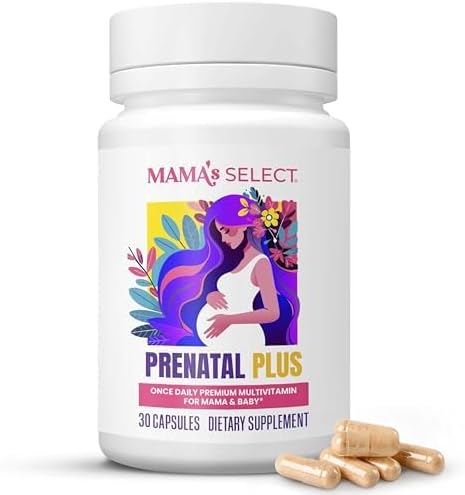 Mama's Select Prenatal Vitamins – Allergen-Free, MTHFR Friendly, Methylated Folate & B Vitamins, Easy-to-Digest, Supports Fetal Development, Once Daily, Vegan, No Biotin