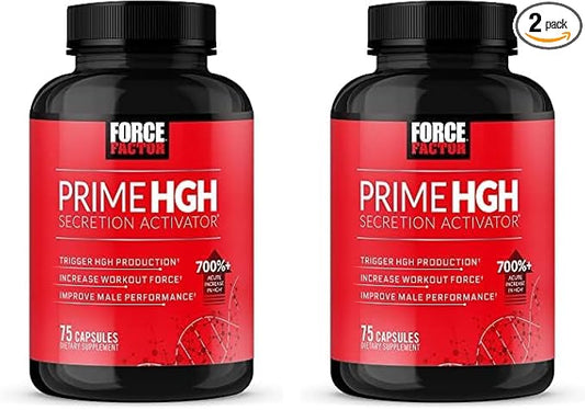 Force Factor Prime HGH Secretion Activator, HGH Supplement for Men with Clinically Studied AlphaSize to Help Trigger HGH Production, Increase Workout Force, and Improve Performance, 75 Capsules
