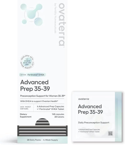 Advanced Prep Preconception Vitamins for Women with DHEA 25mg, Conception Fertility Prenatal Vitamins, Fertility Supplements for Women, Prenatal Multivitamin 4 Week Supply (28 Daily Packets)