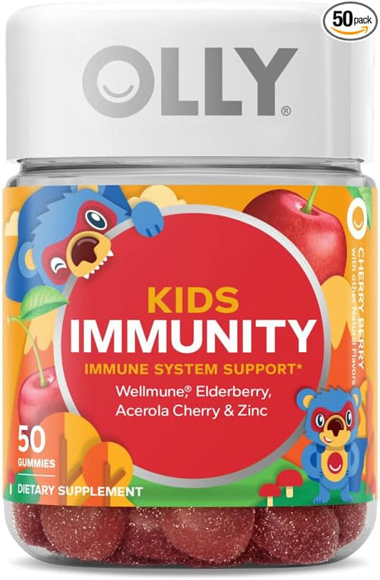OLLY Kids Sleep & Immunity Gummy, Melatonin, Wellmune, Elderberry, 50 Count