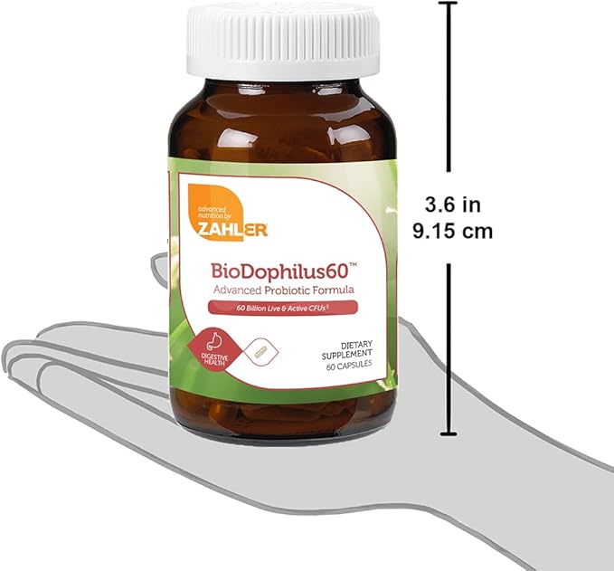 Zahler BioDophilus High Potency Probiotic Formula 60 Billion Live & Active CFUs - 60 Capsules