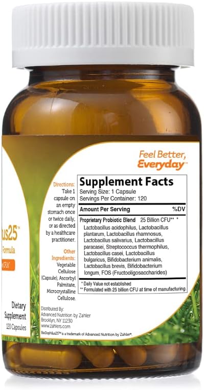 Zahler BioDophilus High Potency Probiotic Formula 25 Billion Live & Active CFUs - 120 Capsules