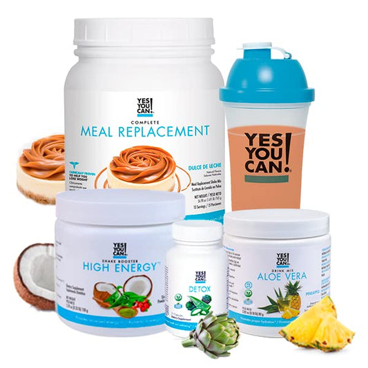 Yes You Can! Detox Plus Kit (Meal Replacement Duce de Leche, Aloe Vera Mango) - Complete Meal Replacement Powder, High Energy Shake Booster, Aloe Vera Detox Supplement, Health Transformation