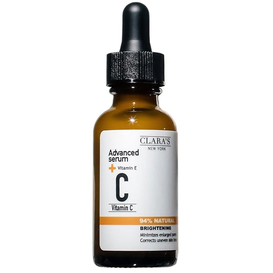 CLARA'S NEW YORK Advanced Vitamin C 94% Natural Glowing Formular Face Skin Serum - Made in USA 30ml (1Fl/Oz) (Advanced Vitamin C)