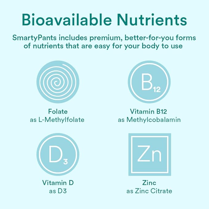 SmartyPants Prenatal Vitamins for Women, Multivitamin Gummies: Omega 3 Fish Oil (EPA/DHA), Biotin, Methylfolate, Vitamin D3, C, Vitamin B12, B6, Vitamin A, K & Zinc, 120 Count (30 Day Supply)