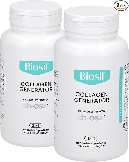 Biosil Collagen Generator - 120 Original Capsules, Pack of 2 - with Patented ch-OSA Complex - Generates & Protects Your Own Collagen - GMO Free - 120-Day Supply