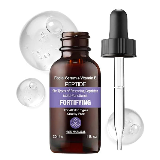 6 X PEPTIDE Natural Facial Serum with Copper Tripeptide-1, Signal Peptides for skin barrier and repairing Pairs Well with Vitamin C Serum & Hylunaric Acid Moisturizer 30ml Purifect Made in USA